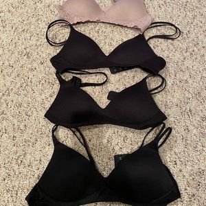 Black Aerie Wireless Pushup Sunnie Bra 34AA
